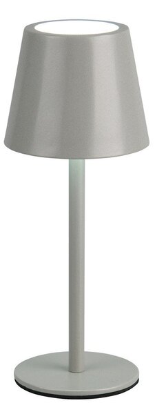 Lampada da tavolo LED grigia con paralume in metallo (altezza totale 21 cm) Diaz – Reality