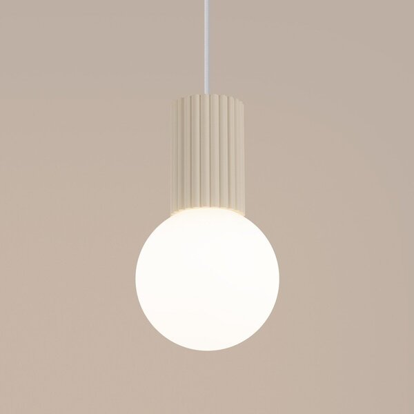 Lampadario color crema con paralume in vetro ø 12 cm Orbital – Sollux