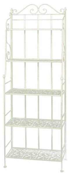 Portapiante 5 ripiani 60x28xh180 cm in Metallo Jessica Bianco
