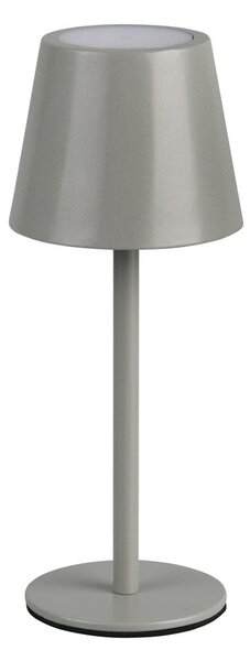 Lampada da tavolo LED grigia con paralume in metallo (altezza totale 21 cm) Diaz – Reality