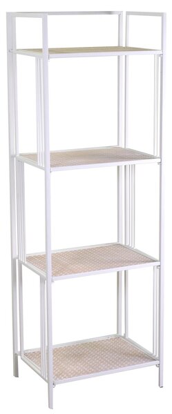 Libreria 4 ripiani 45x34xh122/135 cm in Metallo Lucilla Bianco
