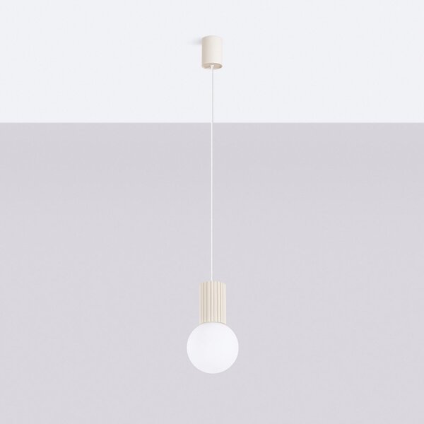 Lampadario color crema con paralume in vetro ø 12 cm Orbital – Sollux