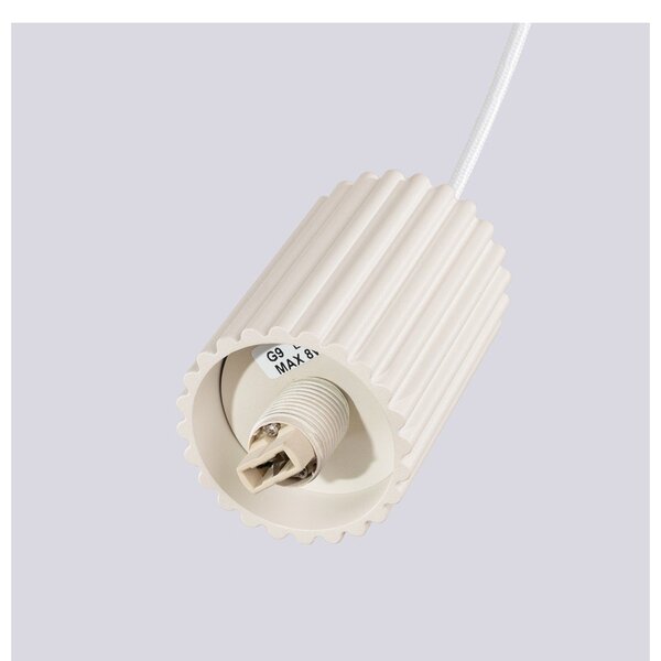 Lampadario color crema con paralume in vetro ø 12 cm Orbital – Sollux