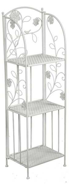 Portapiante 3 ripiani 35x29xh118 cm in Metallo Milena Bianco