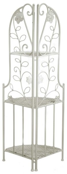 Portapiante ad Angolo 3 ripiani 48x33xh120 cm in Metallo Milena Bianco
