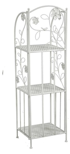 Portapiante 3 ripiani 35x29xh118 cm in Metallo Milena Bianco