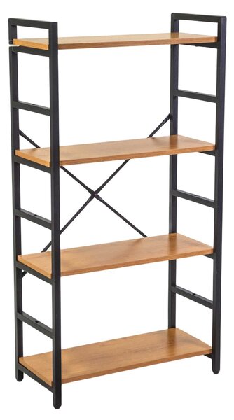 Libreria 4 ripiani 60x28xh117 cm in Metallo e Legno Achille Naturale