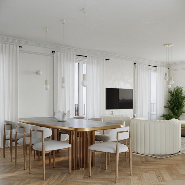Lampadario color crema con paralume in vetro ø 12 cm Orbital – Sollux