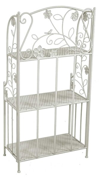 Portapiante 3 ripiani 59x29xh118 cm in Metallo Milena Bianco
