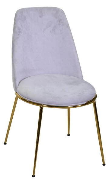 Sedia Kiev 49x56xh44/85 cm in Tessuto Velluto Grigio/Oro
