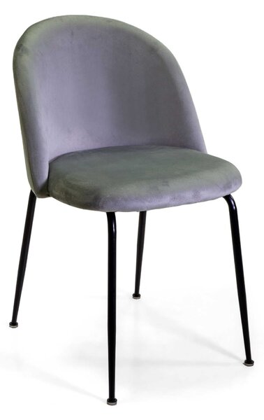 Sedia Sammi 50x57xh47/77,5 cm in Tessuto Velluto Grigio/Nero