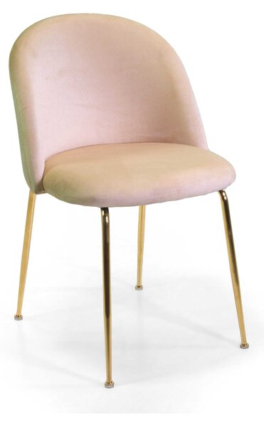 Sedia Sammi 50x57xh47/77,5 cm in Tessuto Velluto Crema/Oro