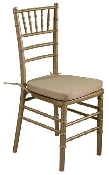 Sedia Chiavari 40x40xh43/92 cm con Cuscino in Legno Oro