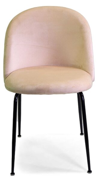 Sedia Sammi 50x57xh47/77,5 cm in Tessuto Velluto Crema/Nero