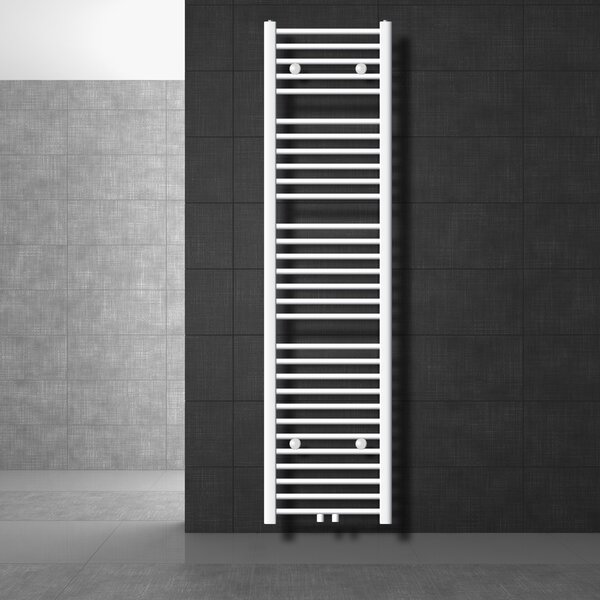 LuxeBath radiatore per bagno Sahara, 400x1800 mm, bianco, diritto con attacco centrale, senza elemento riscaldante