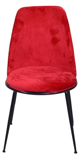 Sedia Kiev 49x56xh44/85 cm in Tessuto Velluto Rosso/Nero