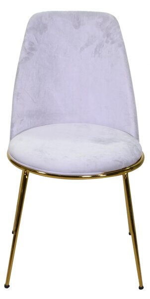 Sedia Kiev 49x56xh44/85 cm in Tessuto Velluto Grigio/Oro