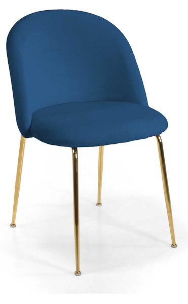 Sedia Sammi 50x57xh47/77,5 cm in Tessuto Velluto Blu/Oro