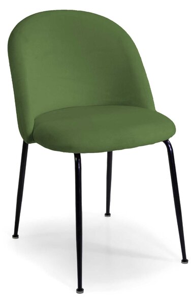 Sedia Sammi 50x57xh47/77,5 cm in Tessuto Velluto Verde/Nero