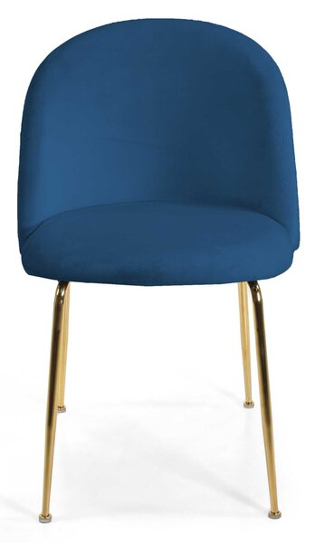 Sedia Sammi 50x57xh47/77,5 cm in Tessuto Velluto Blu/Oro