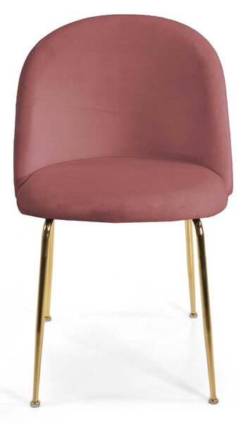 Sedia Sammi 50x57xh47/77,5 cm in Tessuto Velluto Rosa Antico/Oro
