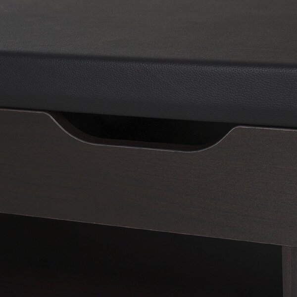 DecHome Panca Scarpiera 3 Ripiani 1 Vano superiore a Scomparsa Dimensioni 80x30x45 cm colore Noce Scuro/Nero