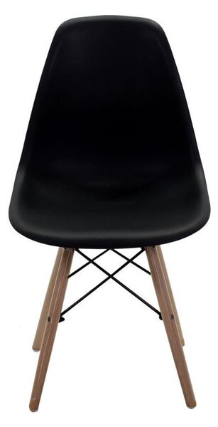 Sedia 51x46xh42,5/82 cm in Resina con Gambe in Legno di Faggio Nera