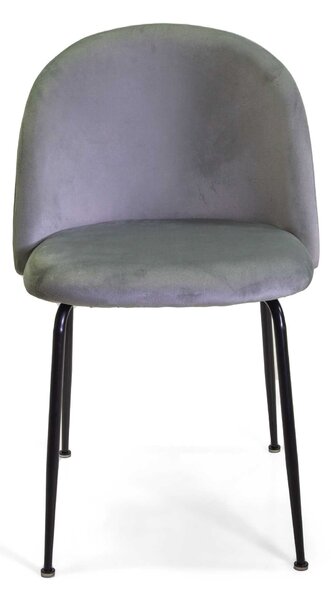 Sedia Sammi 50x57xh47/77,5 cm in Tessuto Velluto Grigio/Nero