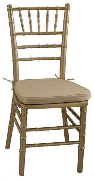 Sedia Chiavari 40x40xh43/92 cm con Cuscino in Legno Oro