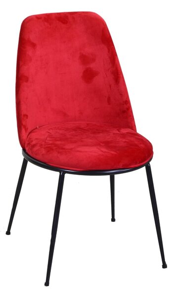 Sedia Kiev 49x56xh44/85 cm in Tessuto Velluto Rosso/Nero
