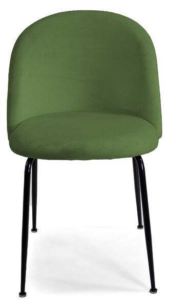 Sedia Sammi 50x57xh47/77,5 cm in Tessuto Velluto Verde/Nero