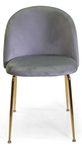 Sedia Sammi 50x57xh47/77,5 cm in Tessuto Velluto Grigio/Oro
