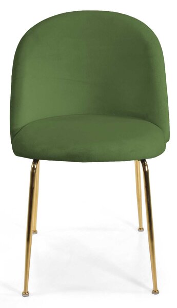 Sedia Sammi 50x57xh47/77,5 cm in Tessuto Velluto Verde/Oro