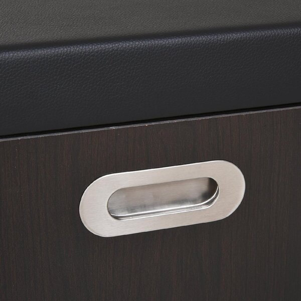 DecHome Panca Scarpiera 3 Ripiani 1 Vano superiore a Scomparsa Dimensioni 80x30x45 cm colore Noce Scuro/Nero