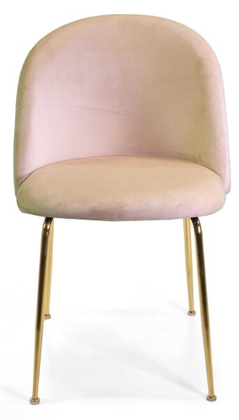 Sedia Sammi 50x57xh47/77,5 cm in Tessuto Velluto Crema/Oro