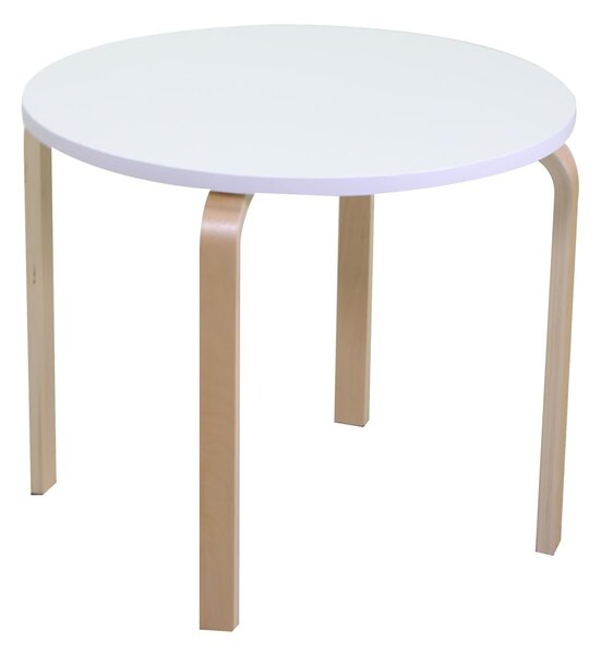 Tavolino Rotondo Ø60xh50 cm in Legno Bianco