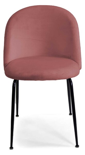 Sedia Sammi 50x57xh47/77,5 cm in Tessuto Velluto Rosa Antico/Nero