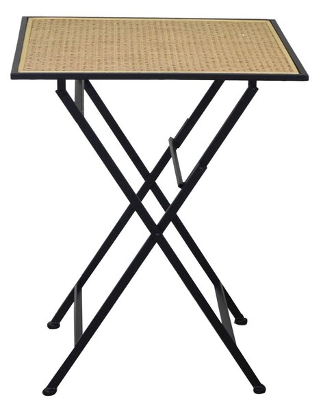 Tavolino da Giardino Pieghevole 60x60xh74 cm in Ferro Nero