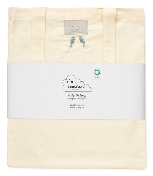 Set copripiumino e federa da bambini giallo chiaro in cotone organico per culla 70x100 cm Sea Garden – Cam Cam Copenhagen