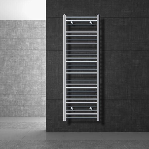 LuxeBath radiatore bagno Sahara, 500x1500 mm, cromo, curvo con attacco laterale, senza elemento riscaldante
