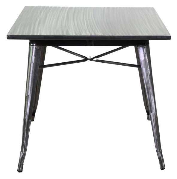 Tavolo New Bristol 80x80xh76 cm in Ferro Grigio Galvanizzato