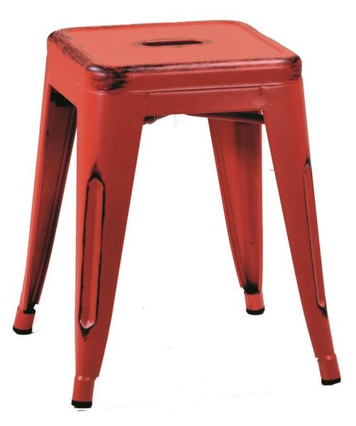 Sgabello Bristol 39x39xh45 cm in Ferro Rosso