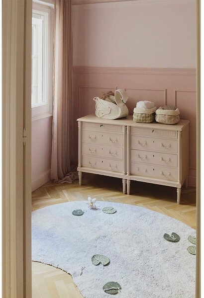 Cesta per giochi da bambino rosa chiaro in tessuto 30x20x20 cm Swan Rose – Lorena Canals