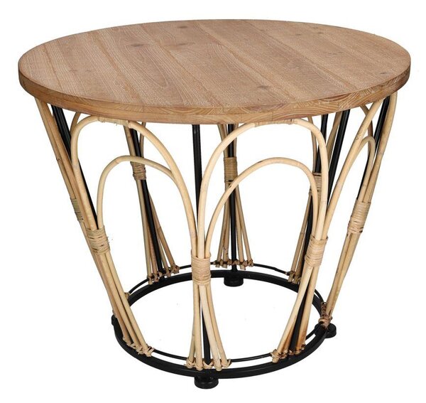 Tavolino Rotondo Ø50,5xh42 cm in Legno Noce