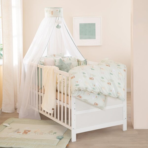 Set copripiumino e federa da bambini verde chiaro in cotone per culla 100x135 cm Woodland Buddies – Roba