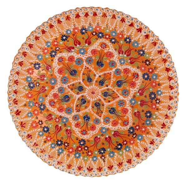 Centrotavola da Cucina Ø40xh8 cm in Ceramica Arancione