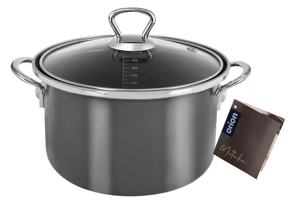 Pentola in smalto con coperchio incluso 5 l Metalic – Orion