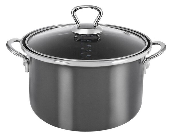 Pentola in smalto con coperchio incluso 5 l Metalic – Orion