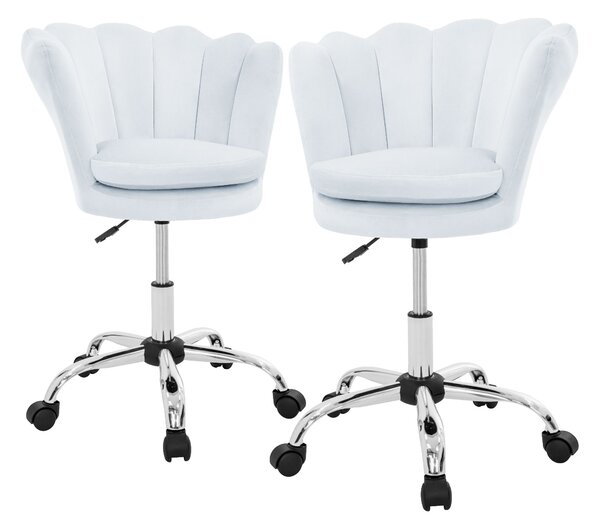 ML-Design set di 2 sedie da ufficio Sedia da scrivania girevole a 360° con schienale, sedia a guscio imbottita, 5 rotelle