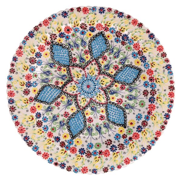 Centrotavola da Cucina Ø40xh4 cm in Ceramica Multicolor